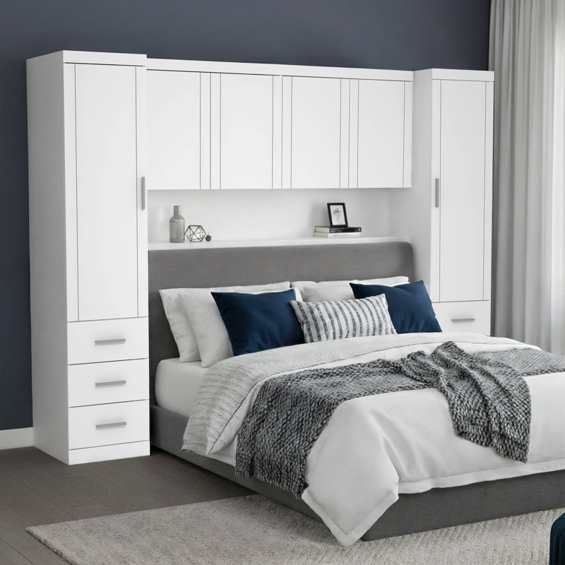 6 Door 6 Drawer Overbed Storage, White