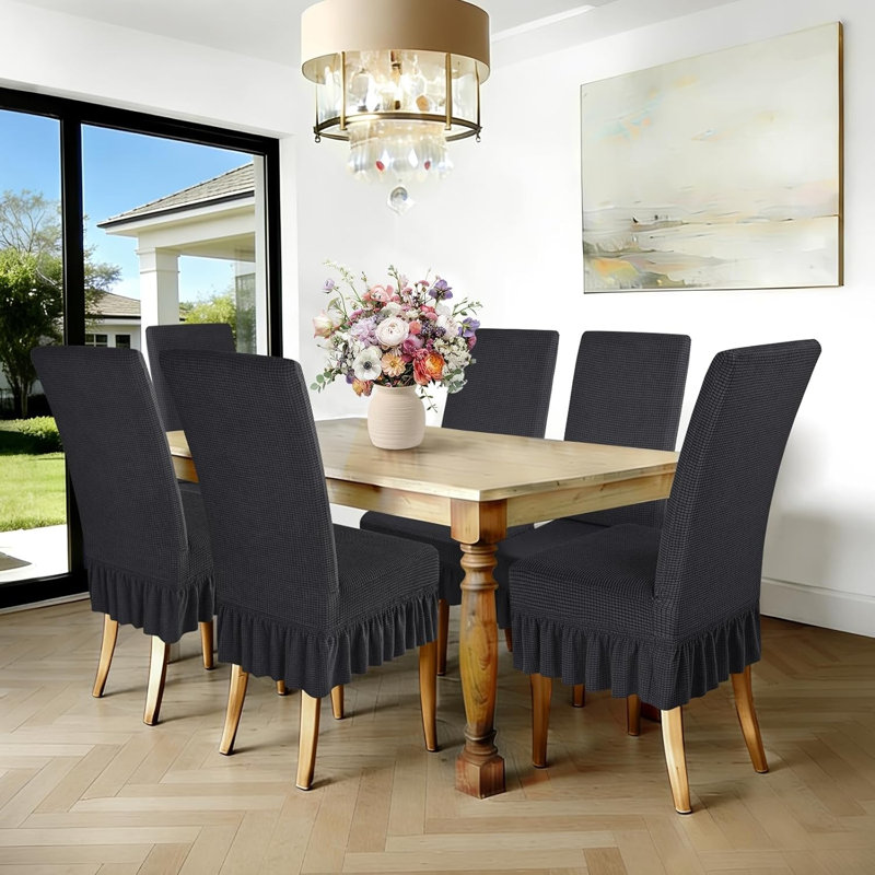 Polyester Box Cushion Dining Chair Slipcover