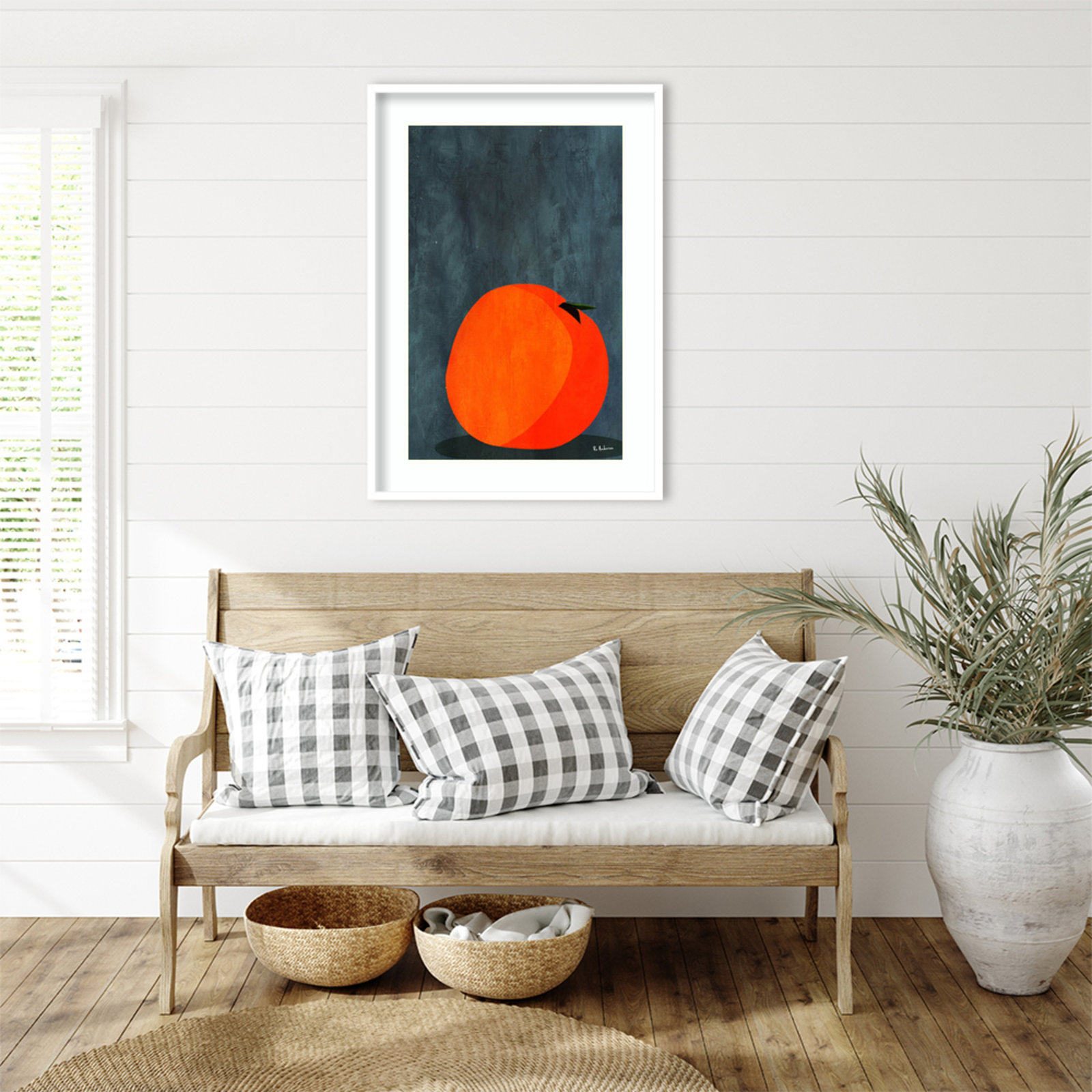 Calmly Sleeping Apple Print, 38" H x 27" W, White