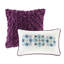Édredon pour lit double / grand Global, microfibre douce, 2 taies décoratives, coussins décoratifs, chambre mauve avec coussin décoratif Global