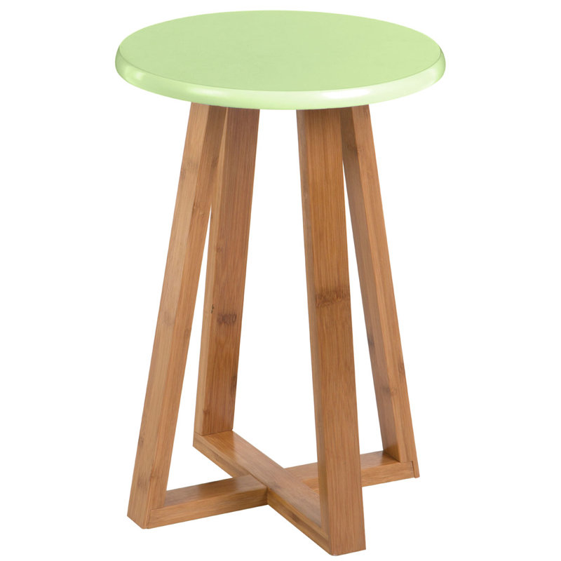 Adair Solid Wood Accent Stool, Green