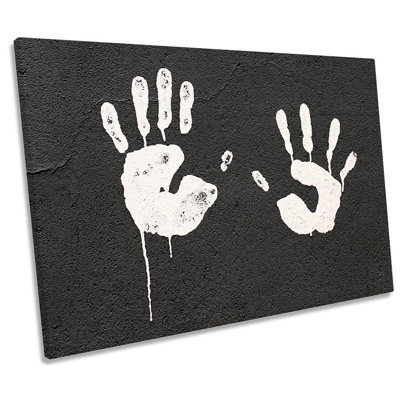 Handprints Graffiti Urban Framed - Wrapped Canvas Print