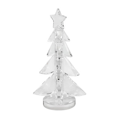 Decorative Crystal Tree Figurine – Modern Holiday Tabletop Accent, Elegant Seasonal Décor for Shelves, Mantels and Centerpieces