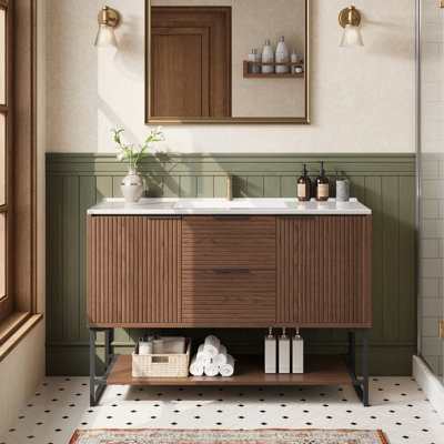 48'' Freestanding Bathroom Vanity with Sink, Bathroom Storage Cabinet with Cabinets and Drawers
