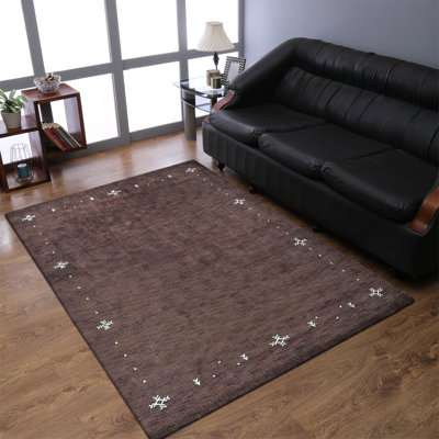 Maggiemae HAND KNOTTED LOOM WOOL ECO-FRIENDLY AREA RUGS - Brown Color | Contemporary Design