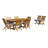 8 - Person Teak Solid Wood Patio Dining Set Extendable and Umbrella Hole Included Rectangular Table