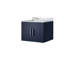 Meuble-lavabo bleu marine l 24 po x P 22 po avec plateau en marbre de Carrare-239434360
