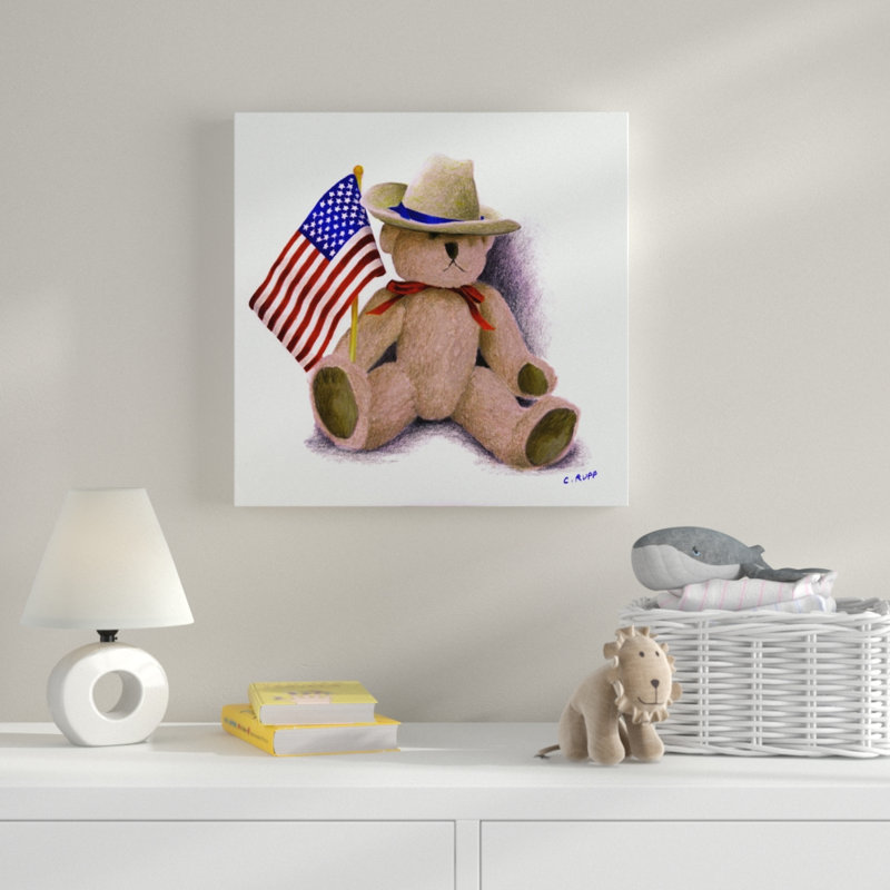 « teddy bear ix », art sur toile, H 14 po x l 14 po x P 2 po