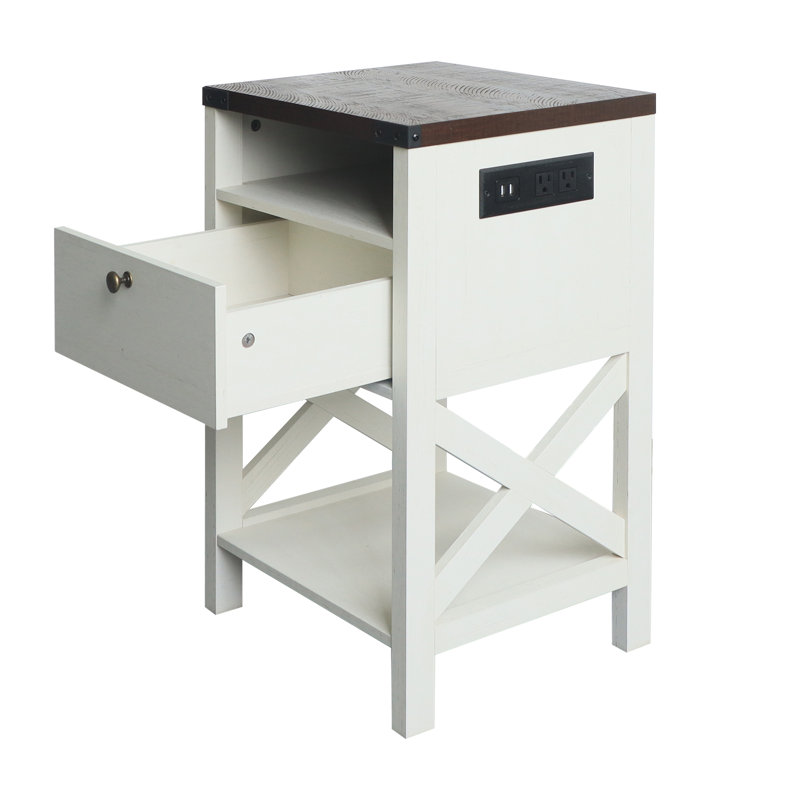 Vishesh 16'' W Nightstand, White Oak