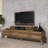 Modern Walnut TV Stand, 66.1 x 15.4 x 15.0 inches | 100% Melamine Coated Particle Board, Thickness: 0.7 inches | Geometric Design, Stylish & Functional Storage Solution for Living Room & Entertainment Areas-1885066924