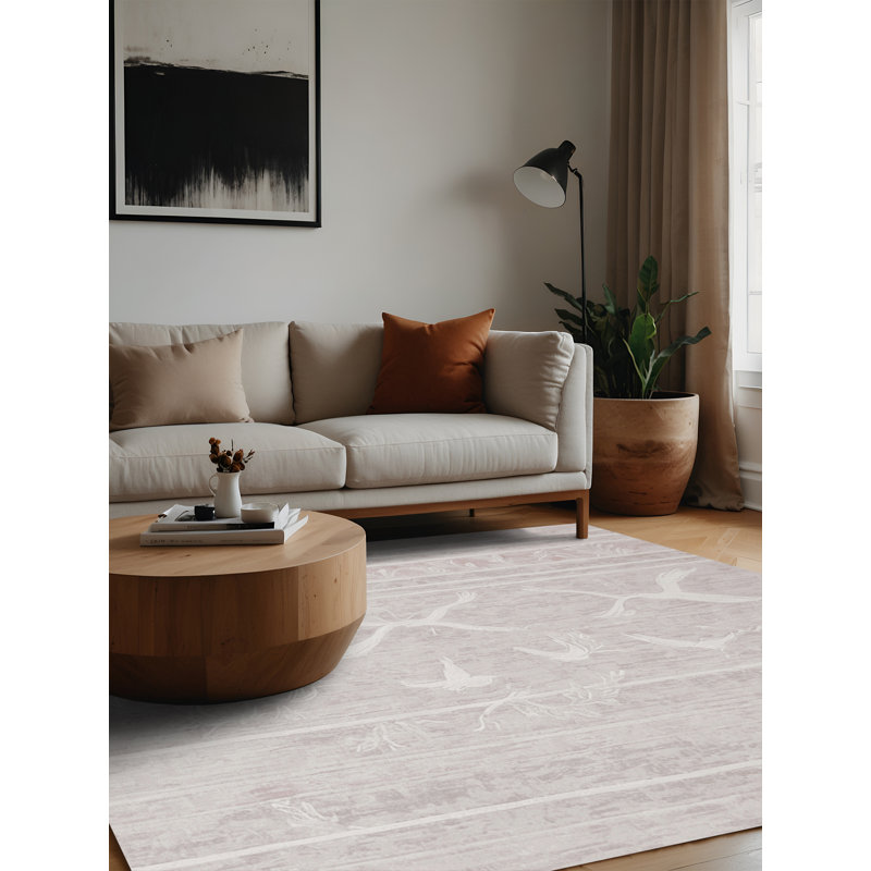 Machine Washable Gray Area Rug, Square 4'