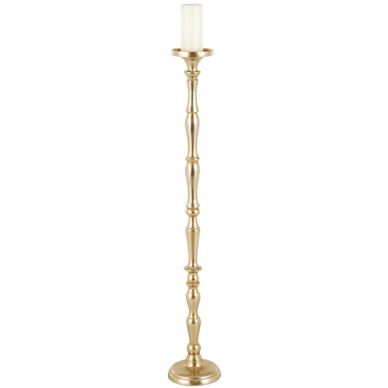 Cole And Grey Aluminum Metal Floor Brass Decorative Candle Holder, H 42,5 po x l 7 po x P 7 po