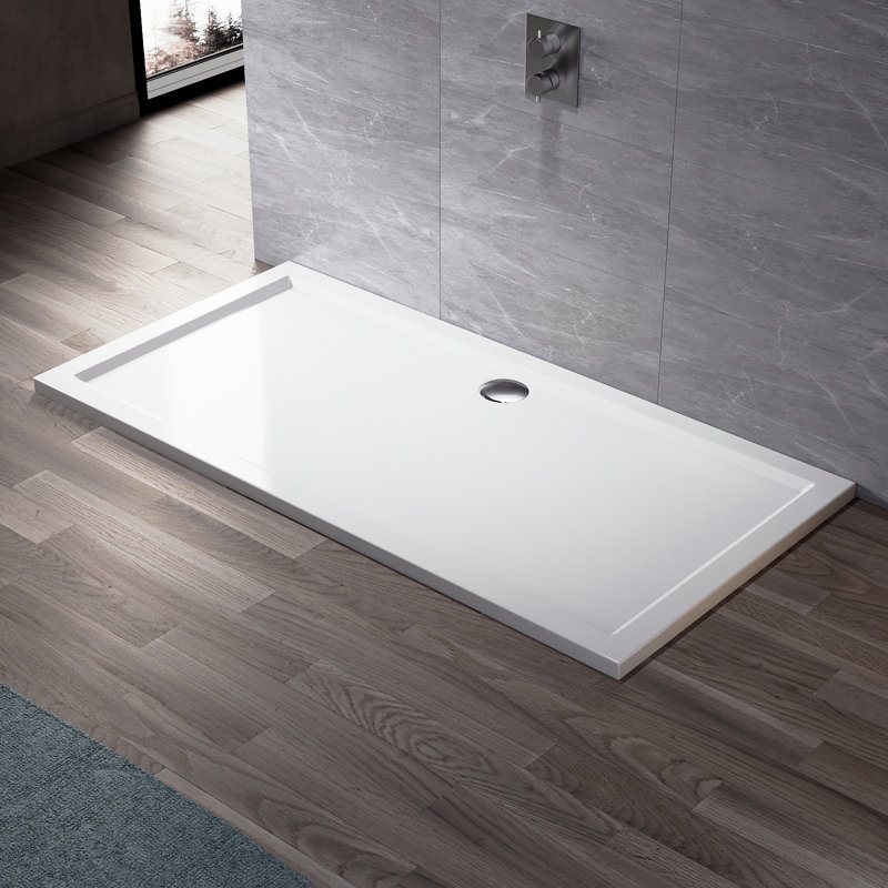 Carnbore Stone Standard Shower Tray - White, 40mm H x 1700mm W x 800mm D