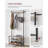 Coat Rack, Hall Tree With Shoe Storage Bench, Entryway Bench With Shoe Storage, 3-In-1, Steel Frame, For Entryway, 12.6 X 27.6 X 68.9 Inches, Industrial, Greige And Black UHSR41MB-114991601