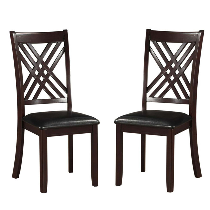 Ensemble de 2 chaises d'appoint avec siège rembourré en polyuréthane