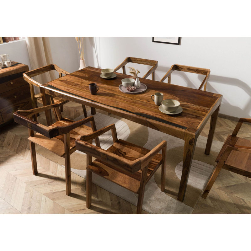 Ancona Solid Wood Dining Table, 77cm H x 140cm L x 85cm W