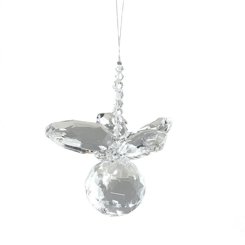 Ornement en forme de papillon transparent sur boule