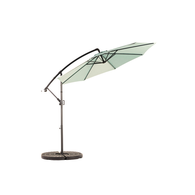 Parasol de marché décalé et ajustable avec abat-jour en polyester, Vert clair