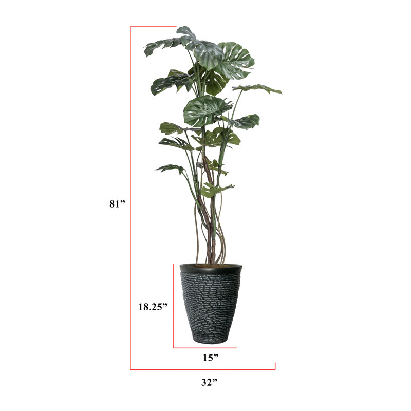 Fausse plante 81 po en pot Monstera