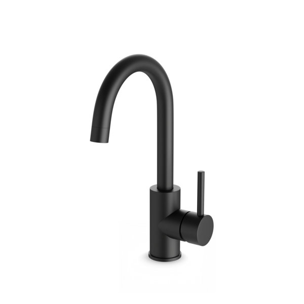 Round Bar Faucet, Matte Black