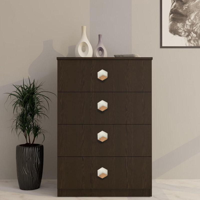 Boutons hexagonaux en bois