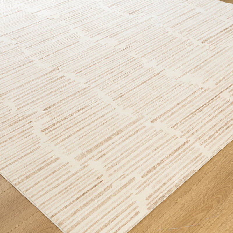 Tapis beige Cassella Sand Lines, Rectangulaire : 7 pi 9 po x 9 pi 9 po