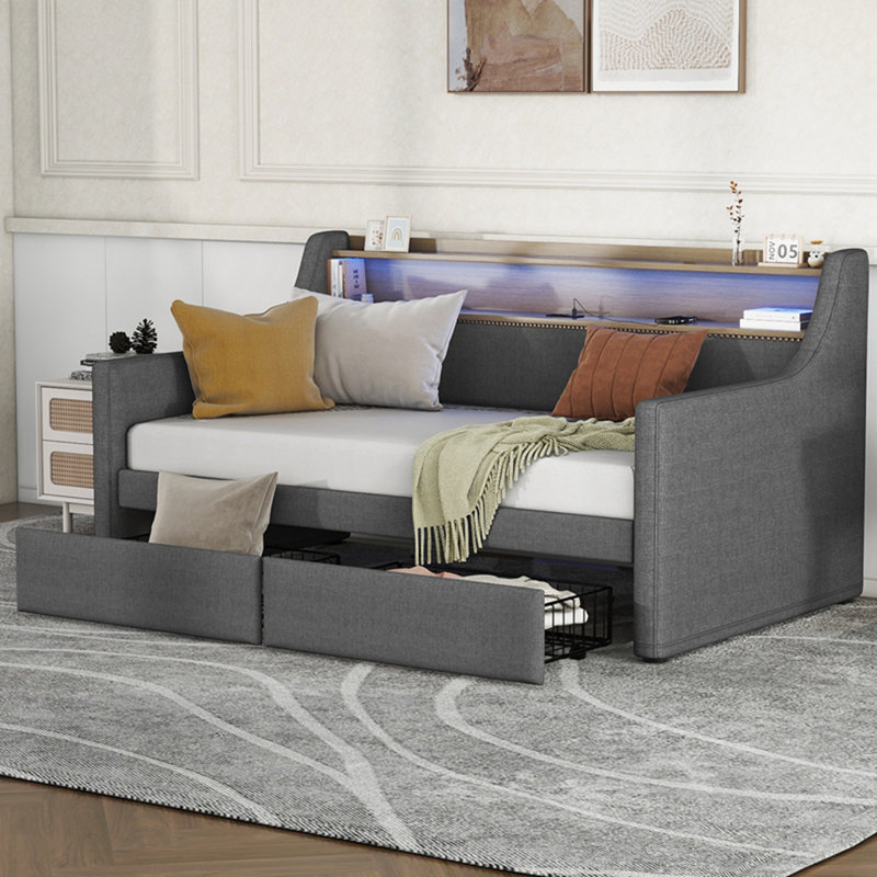 Sofas 79.5'' Faux Leather Sofa, Gray