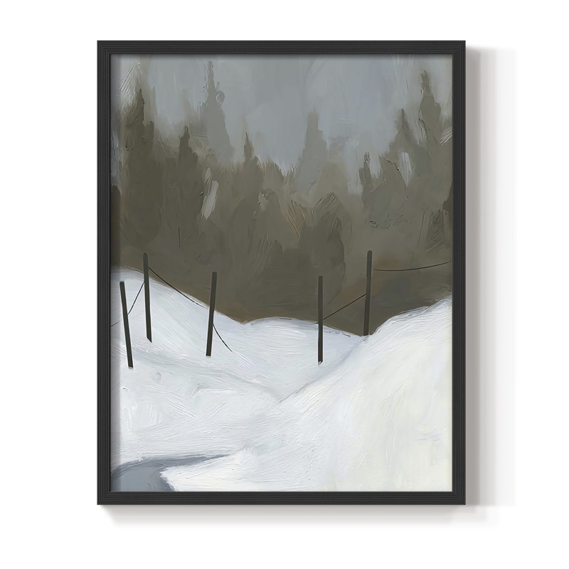 Impression encadrée Deep Snow III - bois massif, H 21 po x l 17 po, Noir, noir, noir, noir