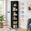Cette bibliothèque autoportante noire à 5 cubes présente un design ouvert étroit et discret ainsi qu'une surface en mélamine écologique, idéale pour les bureaux, les salons, les chambres ou les espaces de travail à domicile.