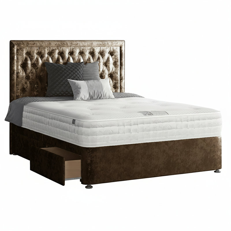 Gallego Divan Bed Base, Black, Single (3'), No Drawers