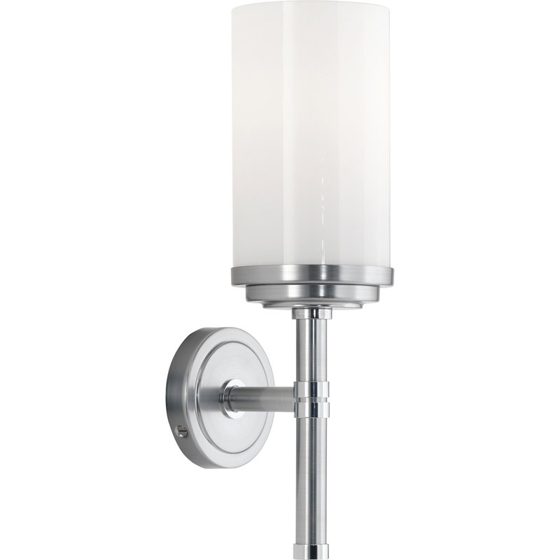 Halo Armed Sconce, Brushed Chrome/Polished Chrome