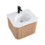 Meuble-lavabo mural 24 po avec lavabo courbé Arcora, finition bois texturé, marbre de culture intégré, meuble-lavabo flottant moderne pré-assemblé avec tiroir à fermeture en douceur-308880324