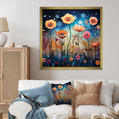 Fleurs sauvages fantaisistes pointillisme II sur toile