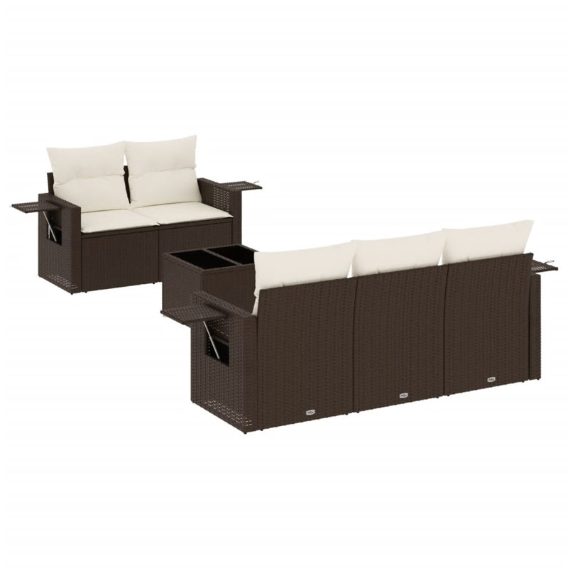 Ensemble de canapé de jardin Vidaxl brun, blanc crème