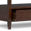Table basse transitionnelle en bois massif l 48 po Warm Shaker avec tiroirs de rangement et tablette ouverte-122026453