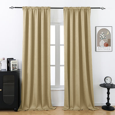 Embossed Blackout Curtains for Bedroom Living Room Window Thermal Insulated Drapes Room Darkening Curtains Panels
