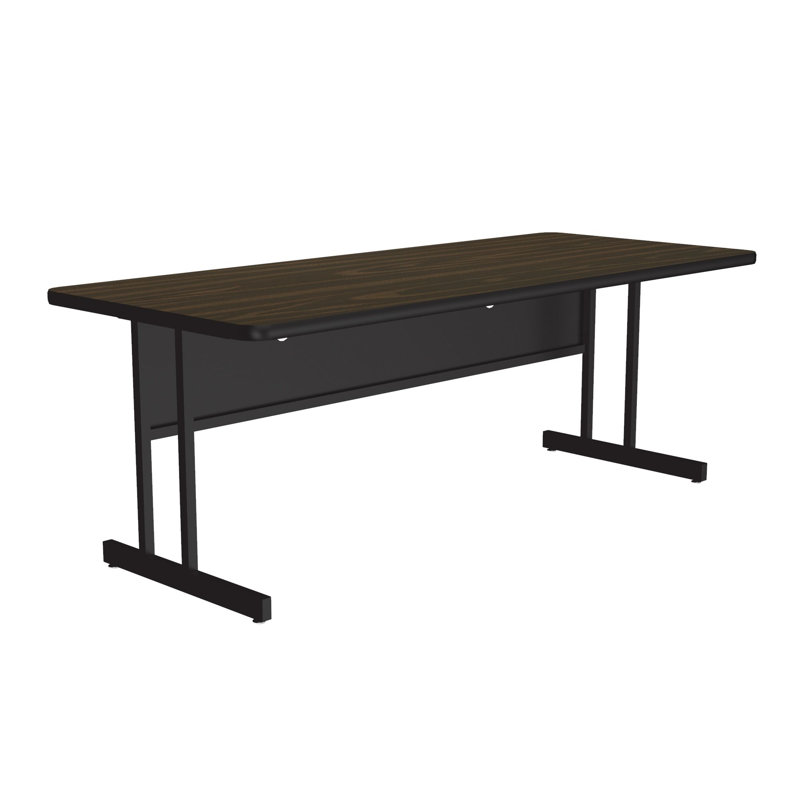 Table de formation avec panneau de modestie, Noyer, H 26 po x L 72 po x l 30 po