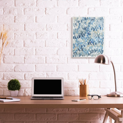 «Coastal Tile Abstract Soft Blue Beige Shames», art mural surdimensionné par Grace Popp
