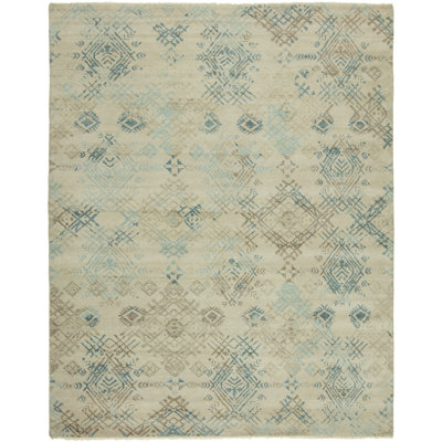 Etiennette Hand Knotted Geometric Area Rug