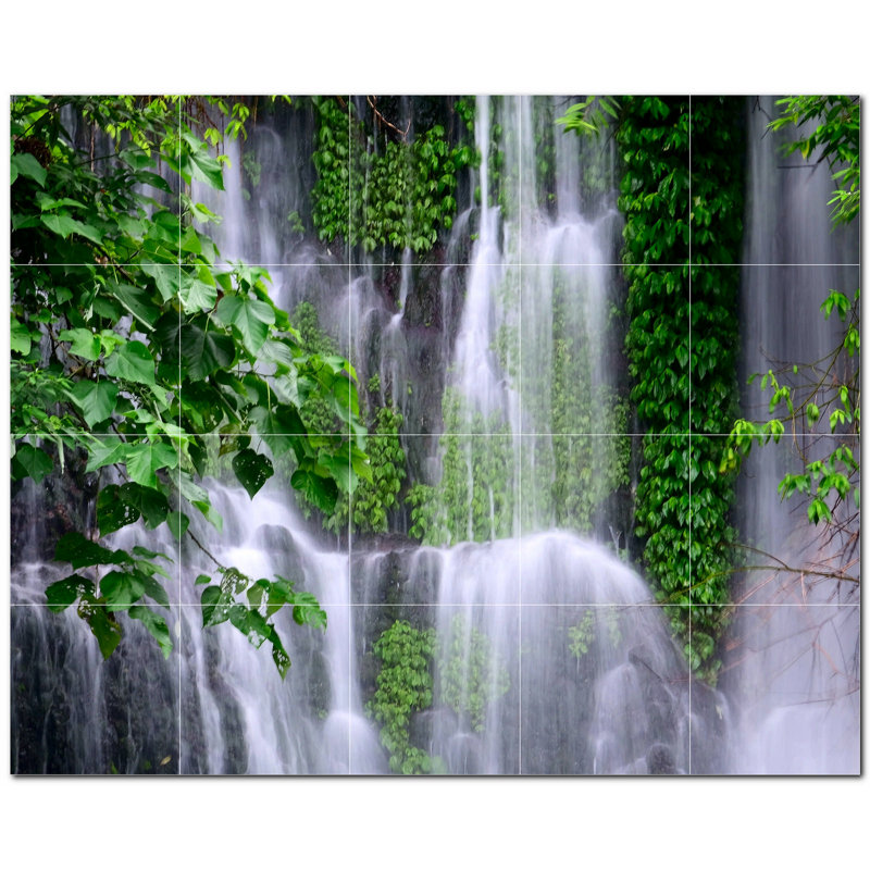 Murale en céramique satinée 8 "x 8" Waterfalls Photo