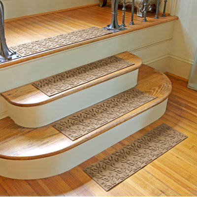 WaterHog® Dogwood Leaf 8.5 in. x 30 in. Indoor Outdoor Stair Treads Set/4
