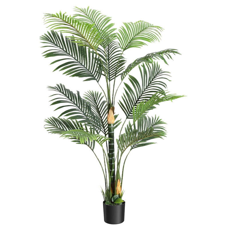 6FT Artificial Palm Tree,Fake Tree With Black Planter