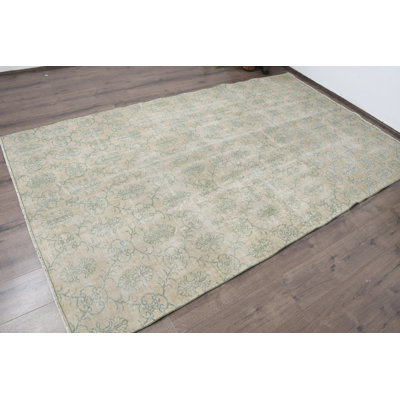 Classic Beige Wool Patchwork Rug, 64.6x107.1 Inch Large Rug