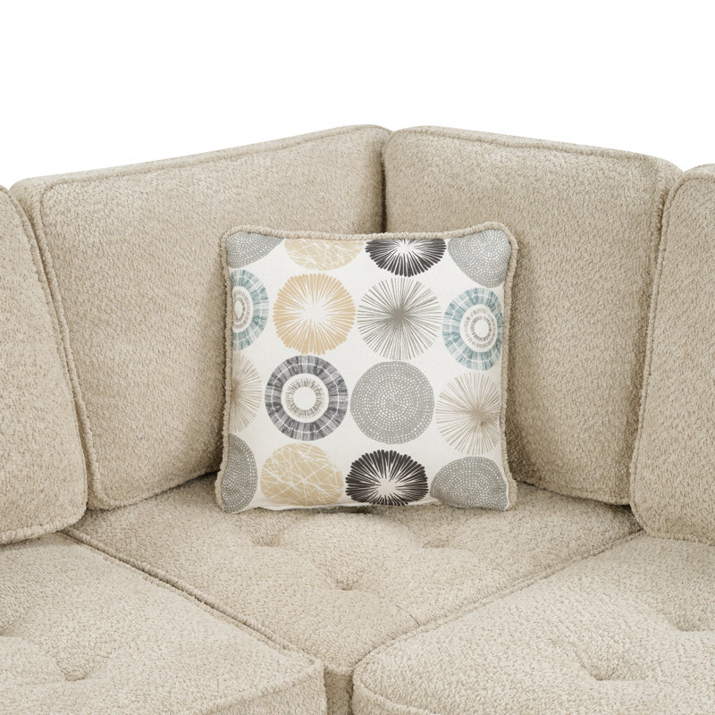 Haven Upholstered U-Shaped Sectional Symmetrical, Brown