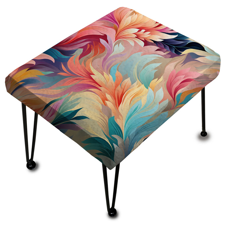 Ikat coloré artistique tourbillon Mirage - repose-pieds rectangulaire abstrait