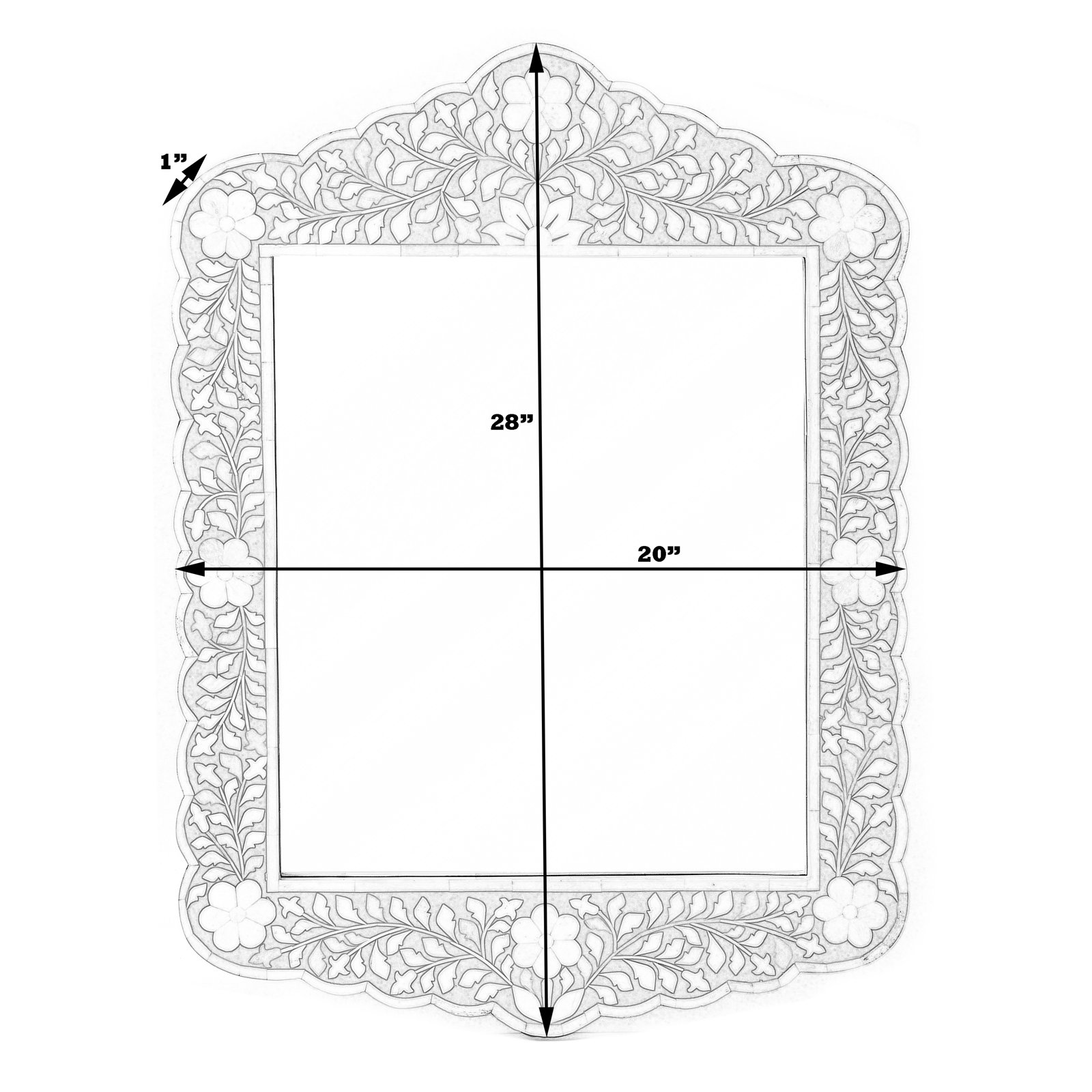 Ren 20" Mango Accent Mirror, Navy