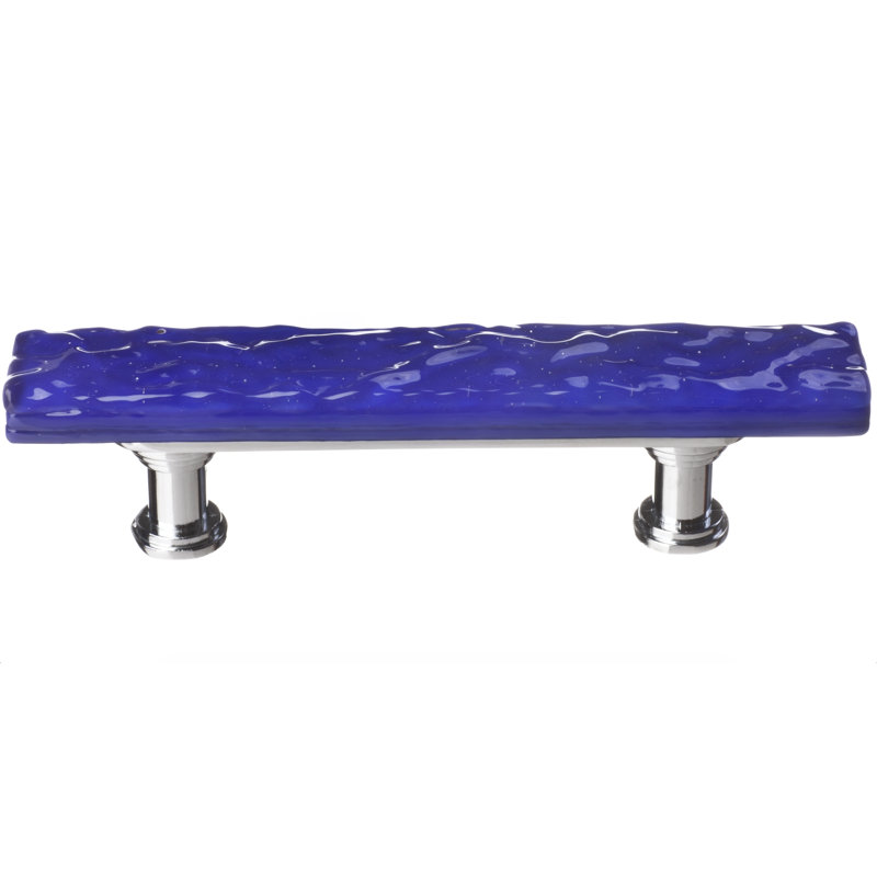  Poignée barre 3 po Glacier, Chrome poli, Bleu cobalt profond