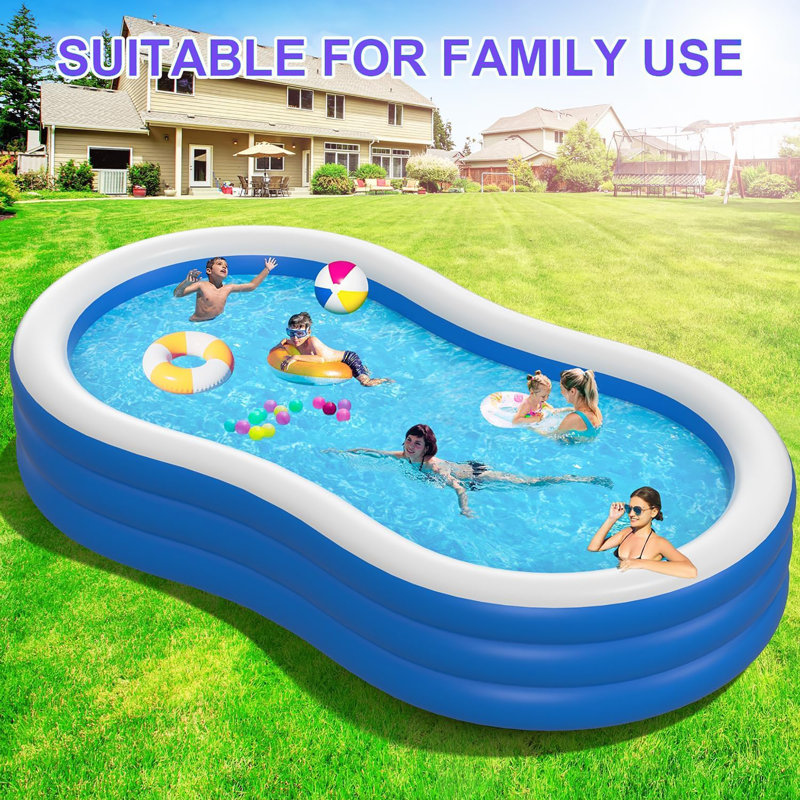 Très grande piscine gonflable: idéale pour les fêtes d'été dans la cour pour les adultes (pompe à air non incluse)