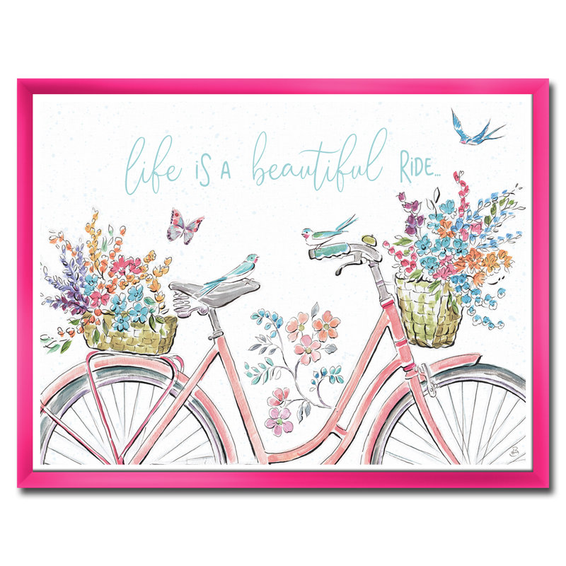 Cadre photo « spring bike bouquet », reproduction d’art sur toile, H 20 po x l 20 po x P 1 po