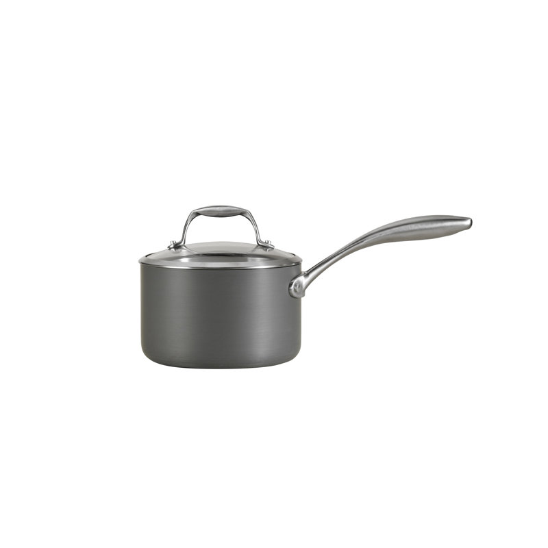 2 Qt. Hard Anodized Aluminum Nonstick Covered Sauce Pan with Glass Lid